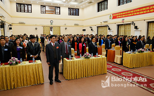 Đại hội Cong đoàn viên chức Nghệ An là sự kiện chính trị quan trọng cảu đội ngũ cán bộ, công chức, viên chức của 63 Công đoàn cơ sở trực thuộc công đoàn viên chức toàn tỉnh. Ảnh: Đức Anh