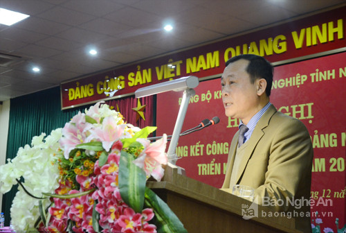 Trưởng Ban Nội chính Tỉnh ủy Phan Đức Đồng phát biểu tại hội nghị. Ảnh: Thanh Lê.