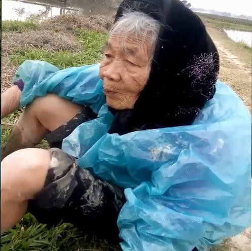 Bà Nam dù đã 84 tuổi nhưng vẫn còn khỏe mạnh và minh mẫn. Ảnh cắt từ clip
