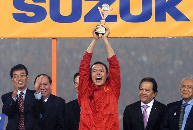 Thủ môn Dương Hồng Sơn trong chức vô địch AFF Cup 2008. Ảnh: Internet