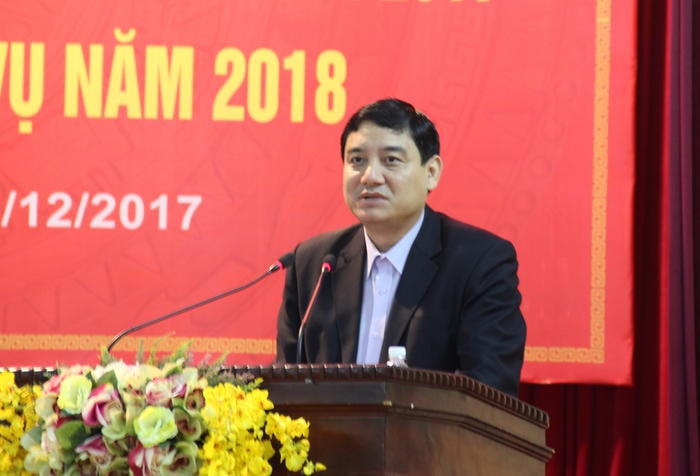 Đồng chí Nguyễn Đăc Vinh phát biểu tại hội nghị. Ảnh: Hoài Thu