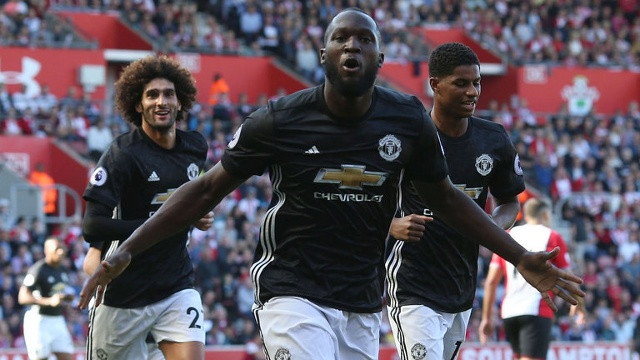 Trận lượt đi giữa 2 đội, Lukaku là người lập công duy nhất mang về chiến thắng cho Man Utd. Ảnh: Internet