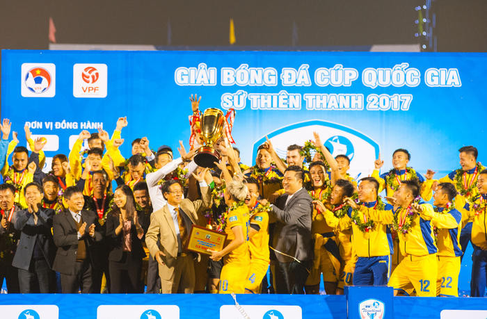 CLB Sông Lam Nghệ An đoạt Cúp Quốc gia 2017.Ảnh: Thành Cường