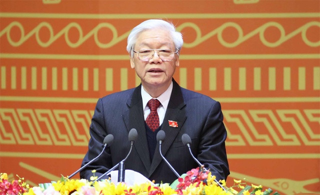 Tổng Bí thư Nguyễn Phú Trọng dự và phát biểu chỉ đạo Hội nghị trực tuyến của Chính phủ với các địa phương. Ảnh Báo Điện tử ĐCSVN.