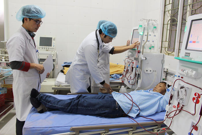 Đơn vị Thận nhân tạo của Bệnh viện Nội Tiết Nghệ An đã được chuyển giao kỹ thuật từ Bệnh viện Bạch Mai (Hà Nội). Ảnh: Đinh Nguyệt