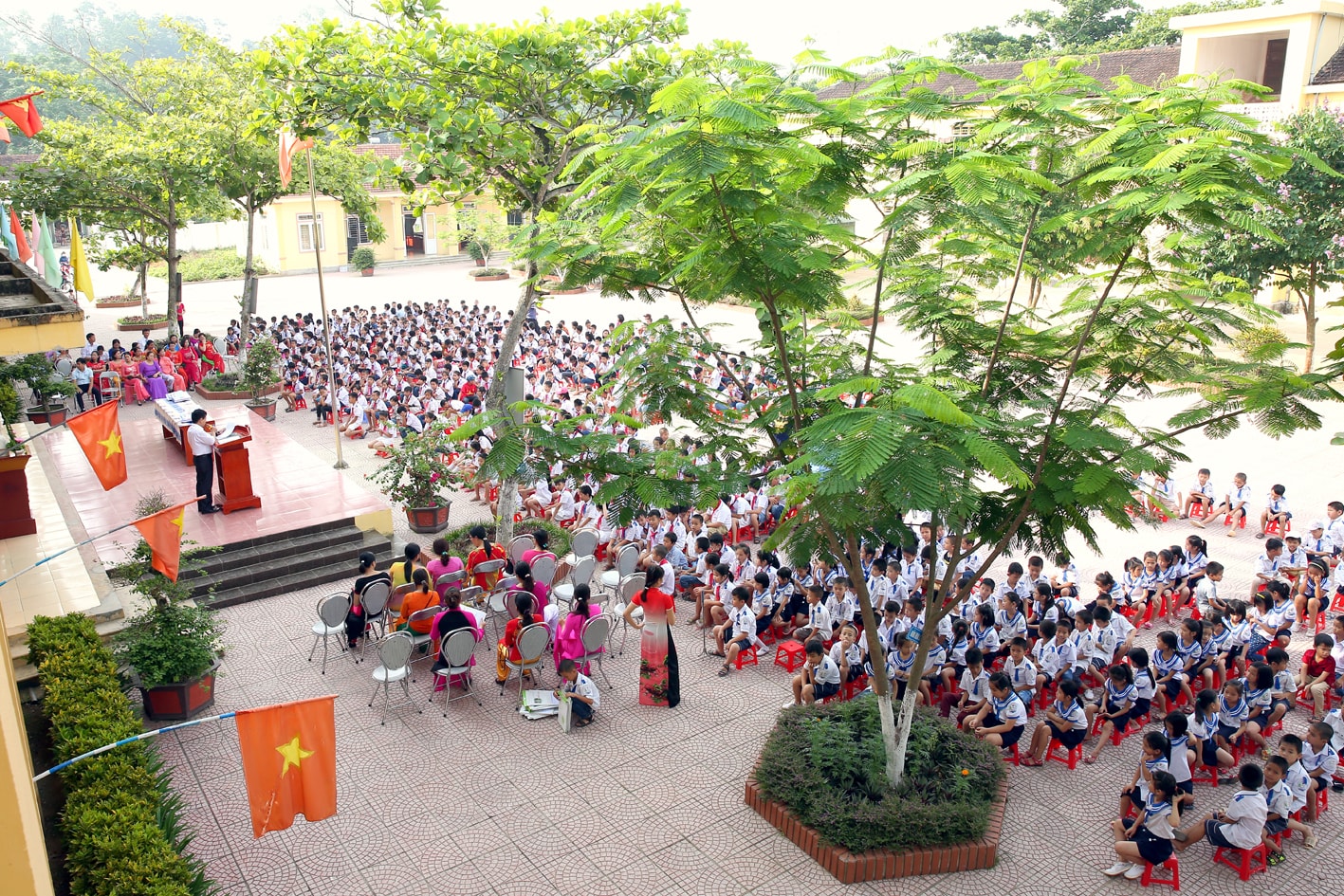 Một góc Trường tiểu học Tràng Sơn. ẢNh: Lương Mai