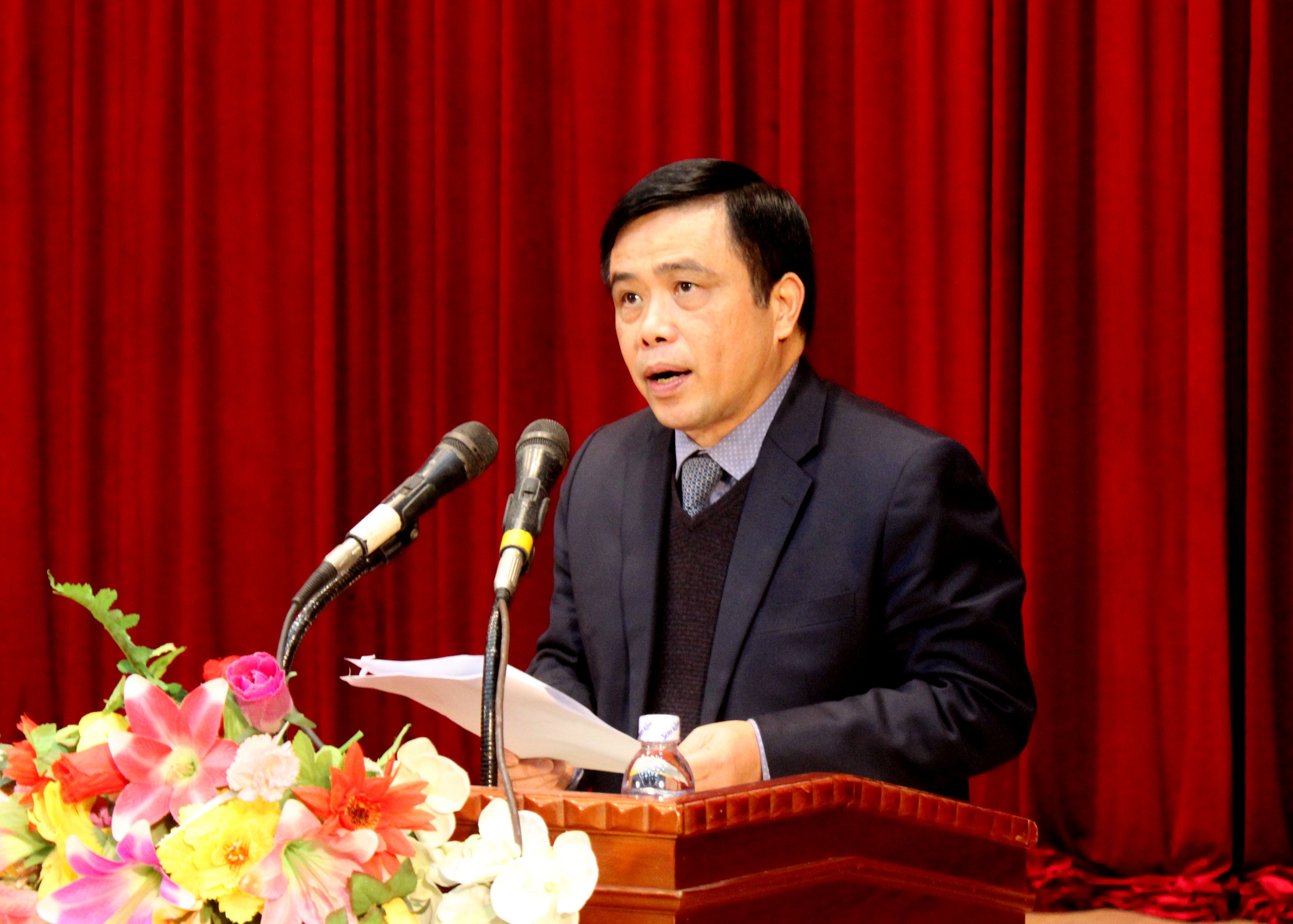 Đồng chí Huỳnh Thanh Điền - Phó Chủ tịch UBND Tỉnh chủ trì buổi lễ. Ảnh: Quang An