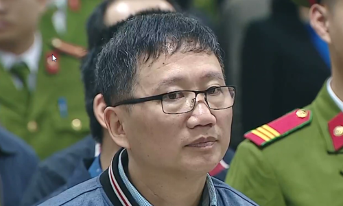 Bị cáo Trịnh Xuân Thanh tại phiên tòa xét xử.