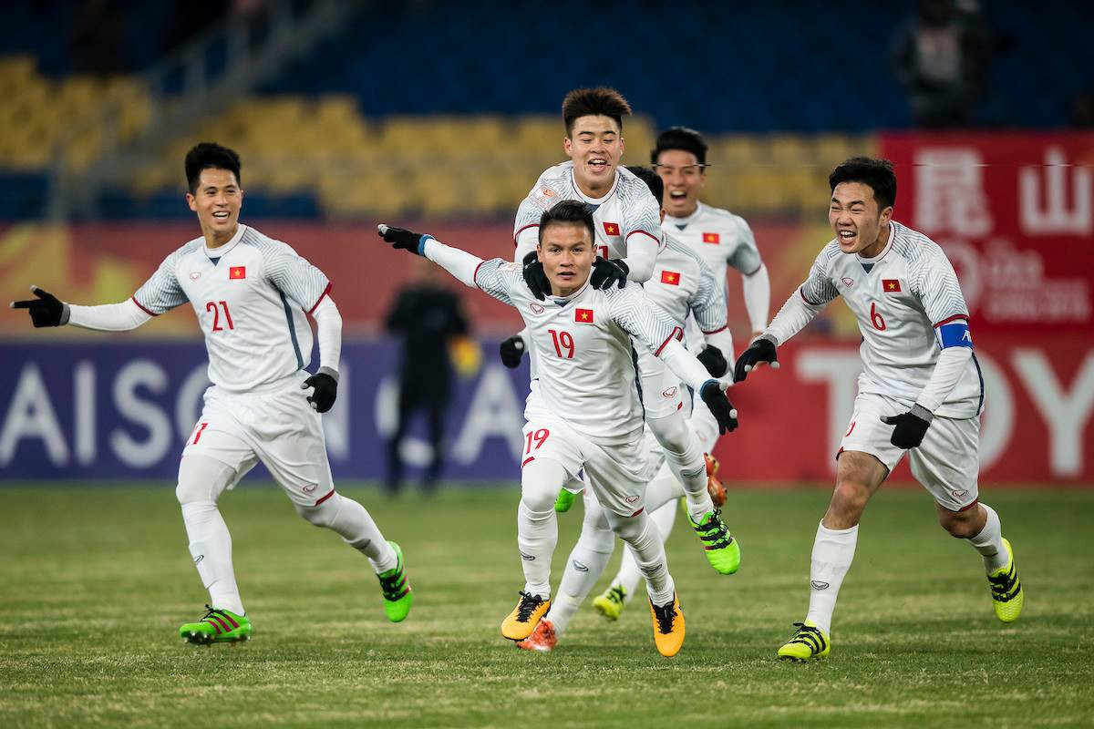 Tiền đạo Nguyễn Quang Hải là điểm sáng của U23 Việt Nam trong trận gặp Hàn Quốc. Ảnh: AFC