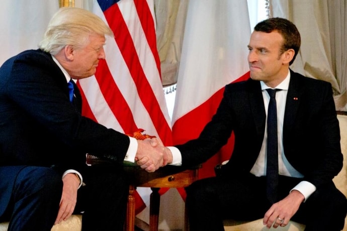 Trước hội nghị thượng đỉnh NATO ở Brussels, Bỉ, Tổng thống Mỹ Donald Trump và tân Tổng thống Pháp Macronđã gặp nhau và đã có một 