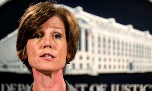 Quyền Bộ trưởng Tư pháp Mỹ Sally Yates bị sa thải ngày 30/1/2017. Ảnh: AP