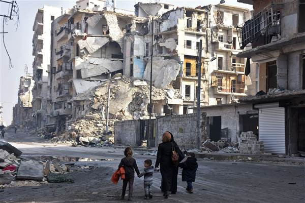 Thành phố Aleppo bị phá hoại