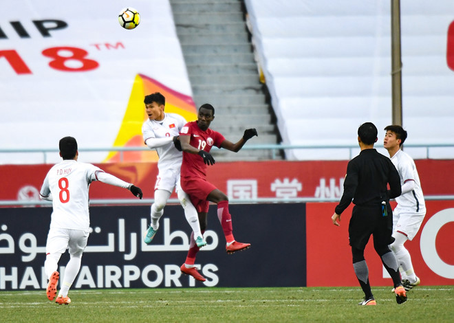 U23 VN đã chơi đôi công sòng phẳng trước U23 Qatar. Ảnh chụp màn hình