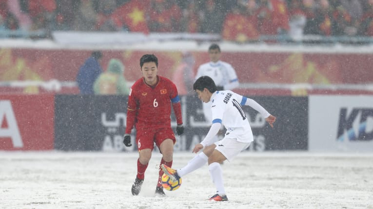 Lương Xuân Trường và U23 Việt Nam đã thi đấu đầy quả cảm. Ảnh: AFC