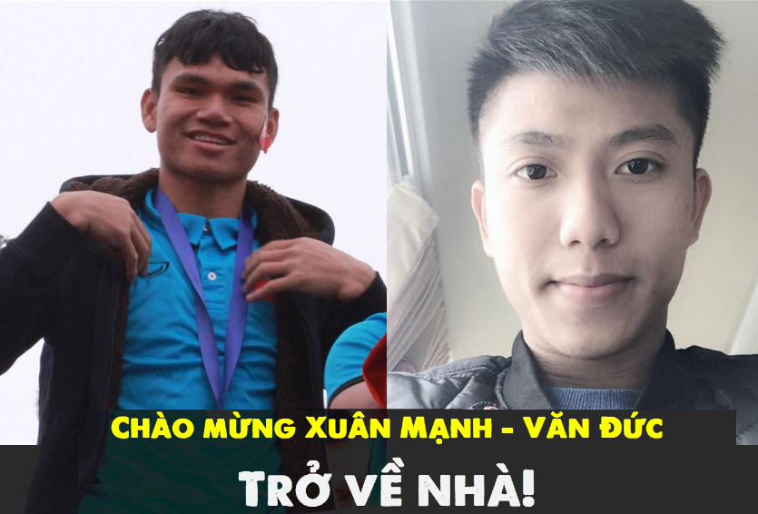 Phan Văn Đức và Phạm Xuân Mạnh là 2 trong số 4 cầu thủ Nghệ An góp mặt tại ĐT U23 Việt Nam. Ảnh: FBNV