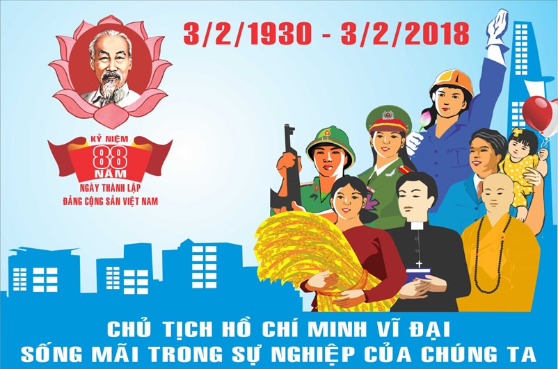 Tranh cổ động mừng Xuân Mậu Tuất 2018 - mừng Đảng quang vinh. (Nguồn Internet)