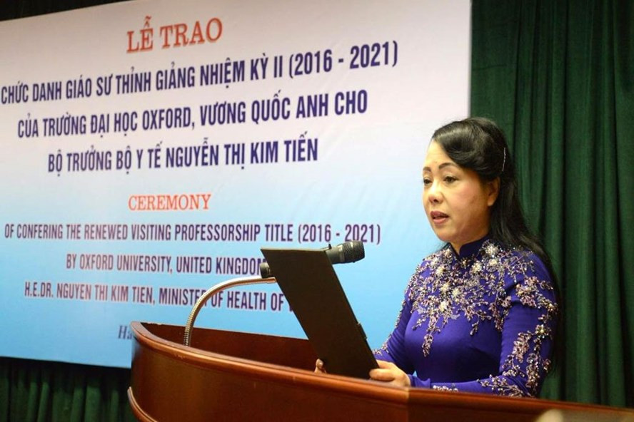 Bộ trưởng Y tế Nguyễn Thị Kim Tiến. Ảnh: Internet