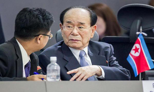 Ông Kim Yong Nam, sinh năm 1928, được bầu làm chủ tịch Hội đồng nhân dân tối cao - cơ quan lập pháp cao nhất của Triều Tiên kể từ năm 1998.  Ảnh: UPI.