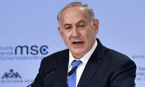 Thủ tướng Israel Benjamin Netanyahu phát biểu tại Diễn đàn An ninh Munich, Munich, Đức, ngày 18/2. Ảnh: AFP.