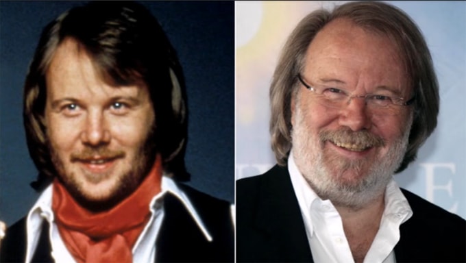 Benny Andersson thời ABBA và hiện tại.