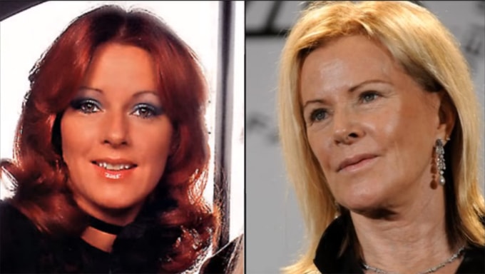 Anni-Frid Lyngstad ngày ấy và bây giờ.