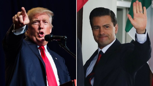 Tổng thống Mỹ Donald Trump và Tổng thống Mexico Enrique Pena Nieto. Ảnh: CNN.