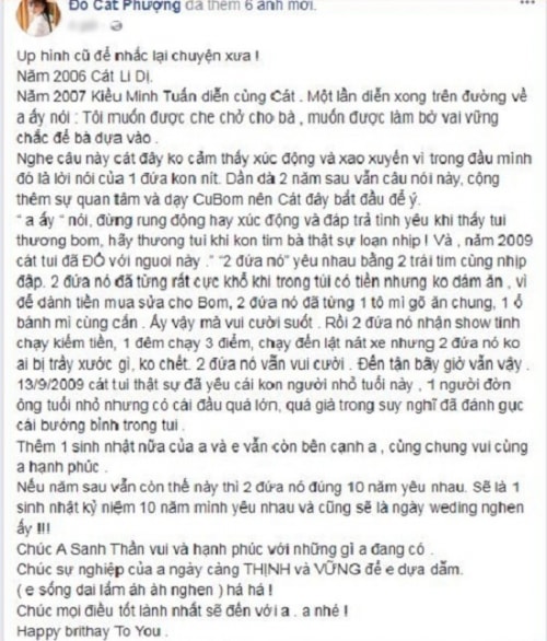 Cát Phượng chia sẻ lý do yêu bạn trai kém tuổi trên mạng xã hội