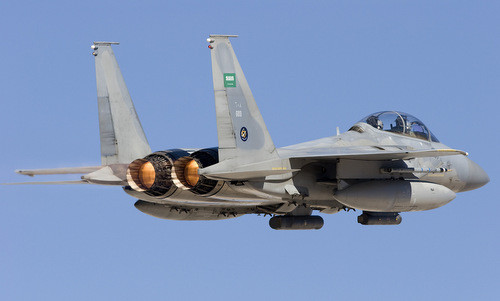 Tiêm kích F-15 của Arab Saudi tham chiến tại Yemen. Ảnh: Airliners.