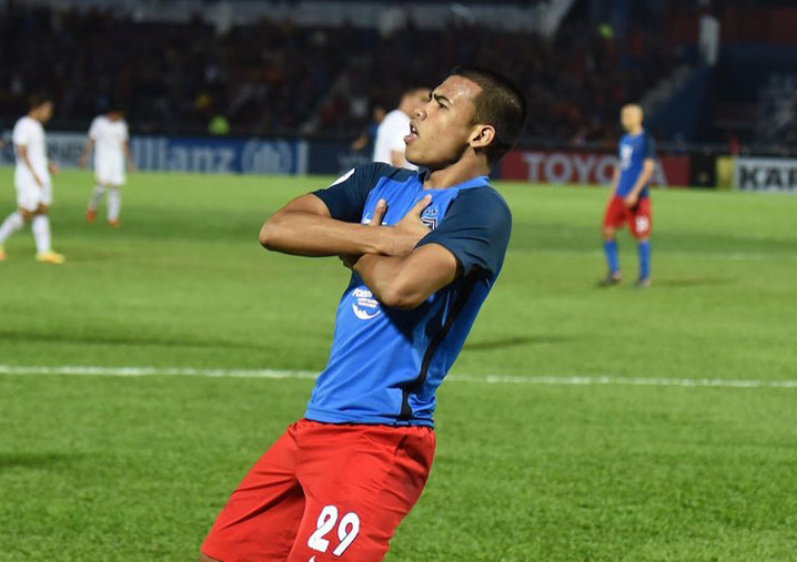 Safawi Rasid celebrates his goal against Persija 