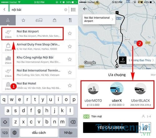 bảng giá uber