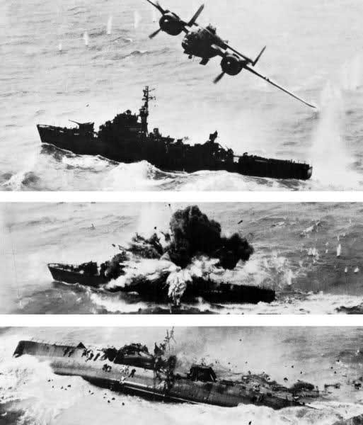 Không quân Mỹ và Australia ném bom tiêu diệt đội tàu của Nhật trên biển Bismarck