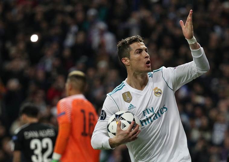 Trong trận lượt đi, Ronaldo có được 2 pha lập công. Ảnh: Internet