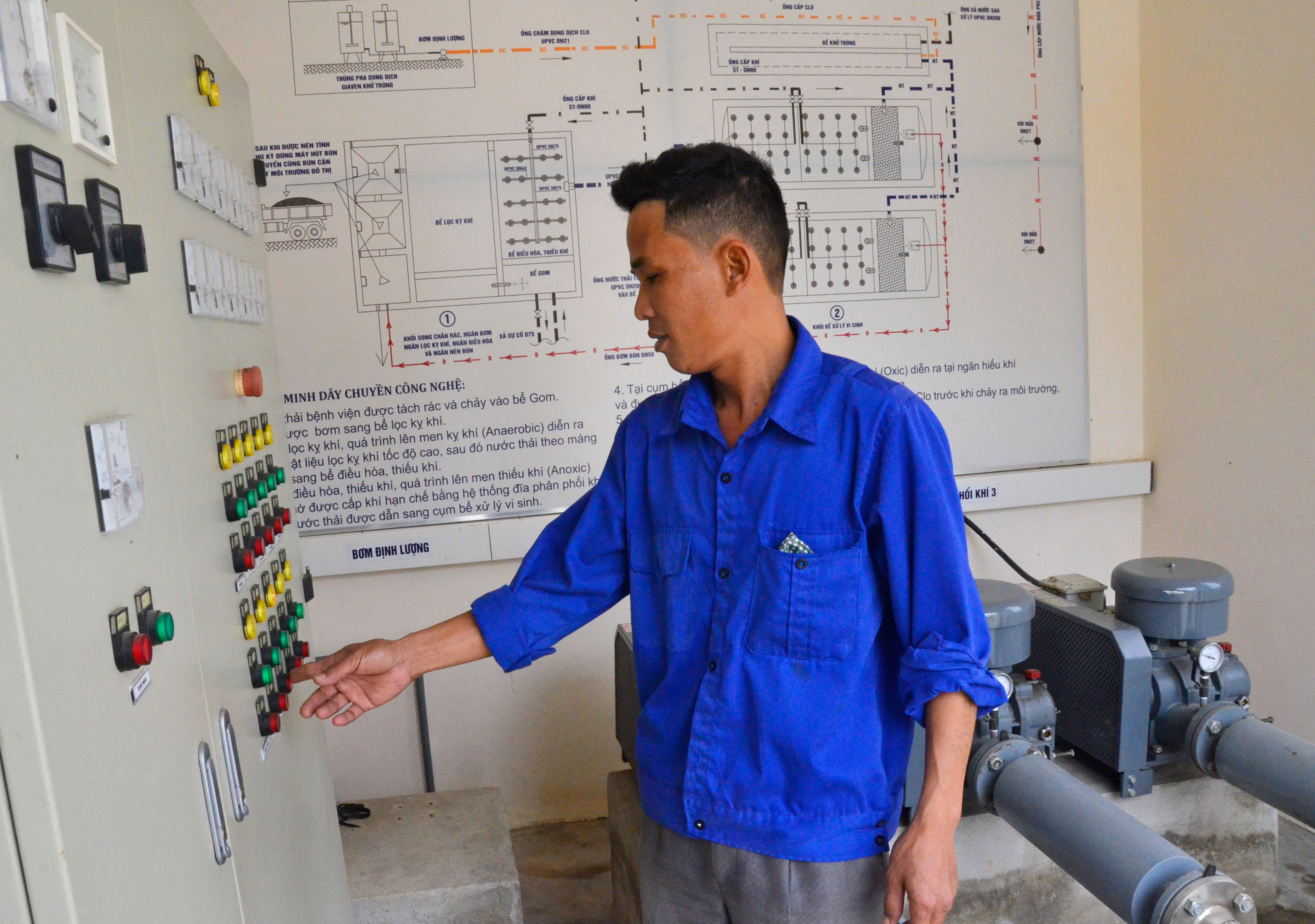 Hệ thống xử lý chất thải Ngân hàng Thế giới tài trợ góp phần giải quyết ô nhiễm môi trường tại Bệnh viện Lao và bệnh phổi Nghệ An. Ảnh Thanh Lê