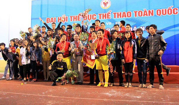 Trước đó, tại Đại hội TDTT toàn quốc năm 2014, Nghệ An đoạt HCV môn bóng đá và xếp vị trí 16 toàn đoàn trên tổng số 63 tỉnh thành và 2 ngành tham dự.  -Ảnh tư liệu