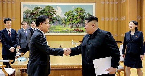 Khả năng nhà lãnh đạo Triều Tiên Kim Jong-un sẽ cử em gái là cô Kim Yo-jong (bên phải) tới Mỹ trong thời gian tới. 