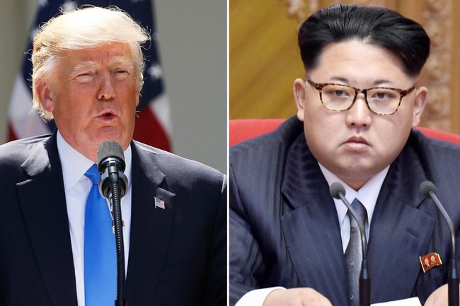 Tổng thống Mỹ Donald Trump (phải) và nhà lãnh đạo Triều Tiên Kim Jong-un. Nguồn: The Independent