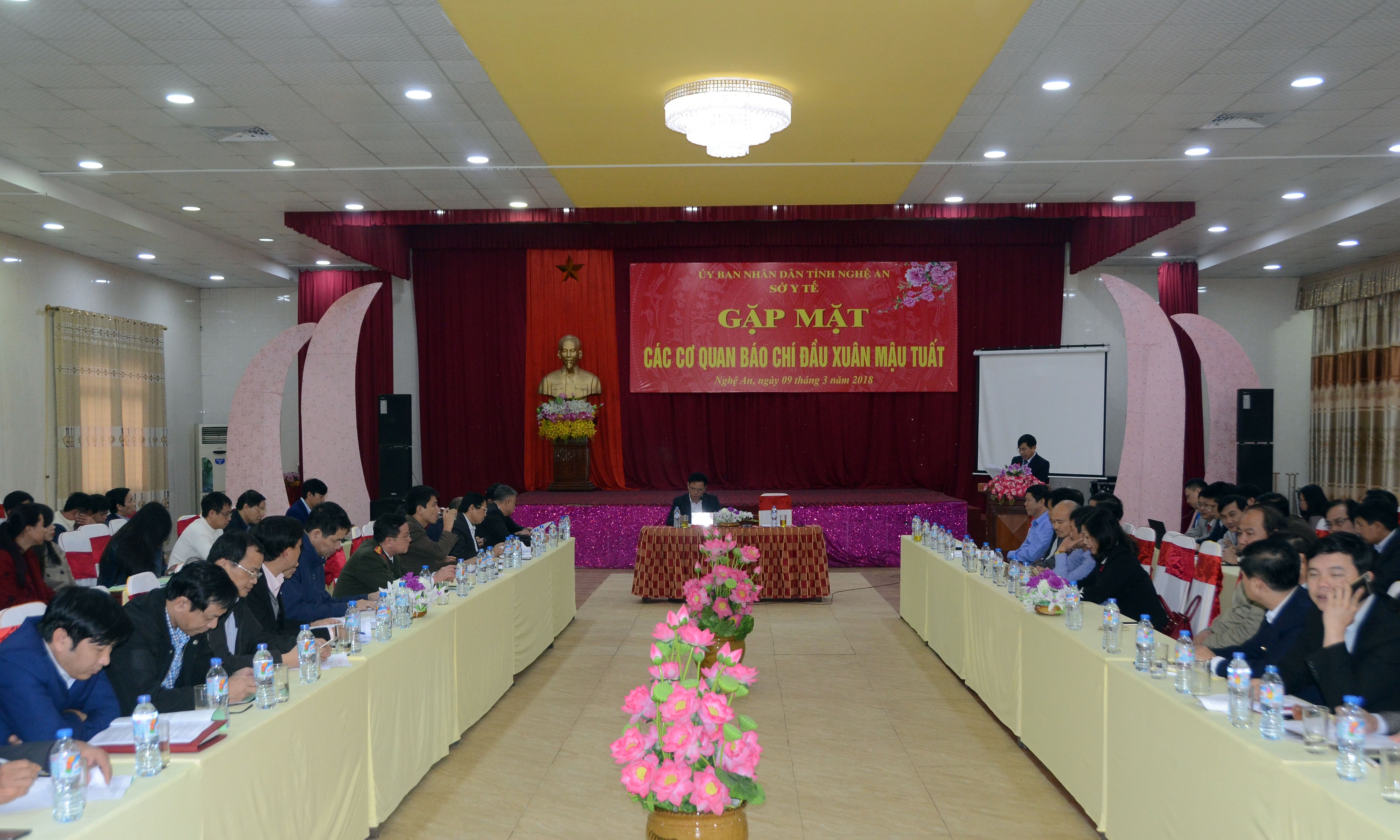 Toàn cảnh cuộc gặp mặt báo chí đầu xuân. Ảnh: Thành Chung