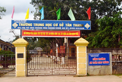 Trường THCS Tân Thành - nơi xảy ra vụ việc. Ảnh: P.H