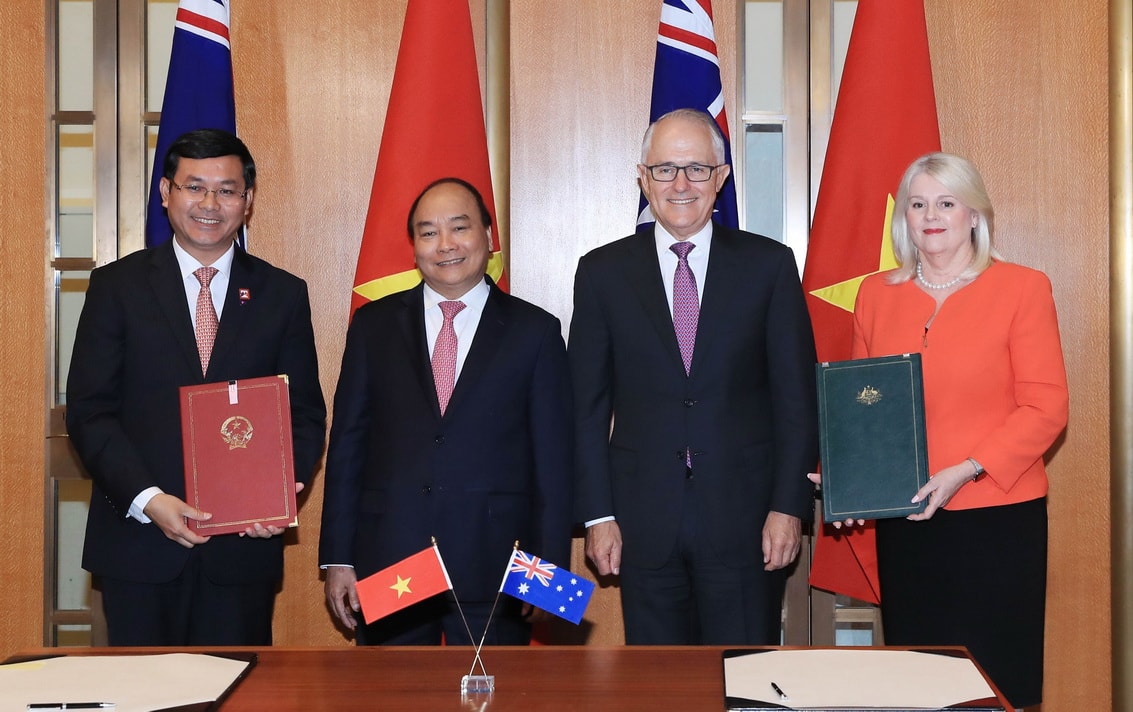 Lễ Ký kết hợp tác giữa 2 Bộ Giáo dục & Đào tạo Việt Nam và Australia. Ảnh: Bình Châu