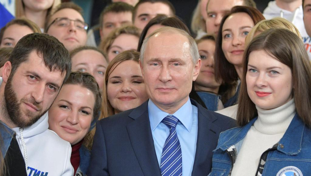 Tổng thống Nga Vladimir Putin vận động tranh cử ở Matxcơva ngày 10/01/2018.