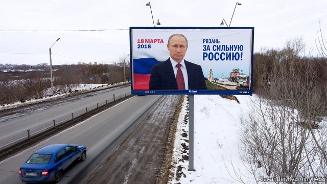 Chân dung Tổng thống Putin trước thềm bầu cử Nga. Ảnh: TASS