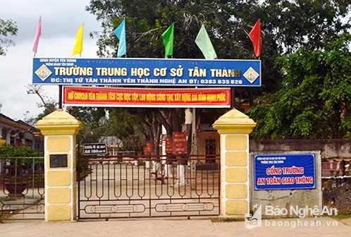 Trường THCS Tân Thành - nơi xảy ra vụ việc. Ảnh: P.H