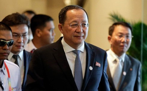 Ngoại trưởng Triều Tiên Ri Yong Ho. Ảnh: Reuters