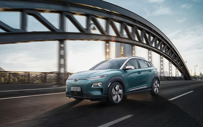 Hyundai Kona chạy điện có thể di chuyển được 500 km sau mỗi lần sạc đầy