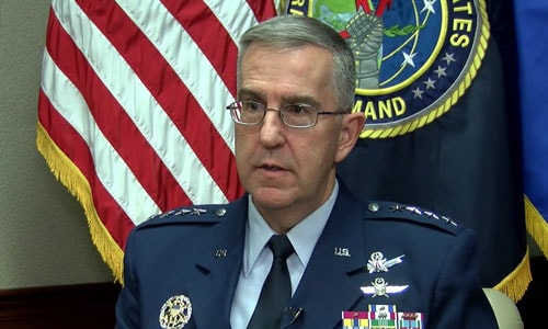 Tư lệnh Bộ chỉ huy chiến lược Mỹ John Hyten. Ảnh: USAF.