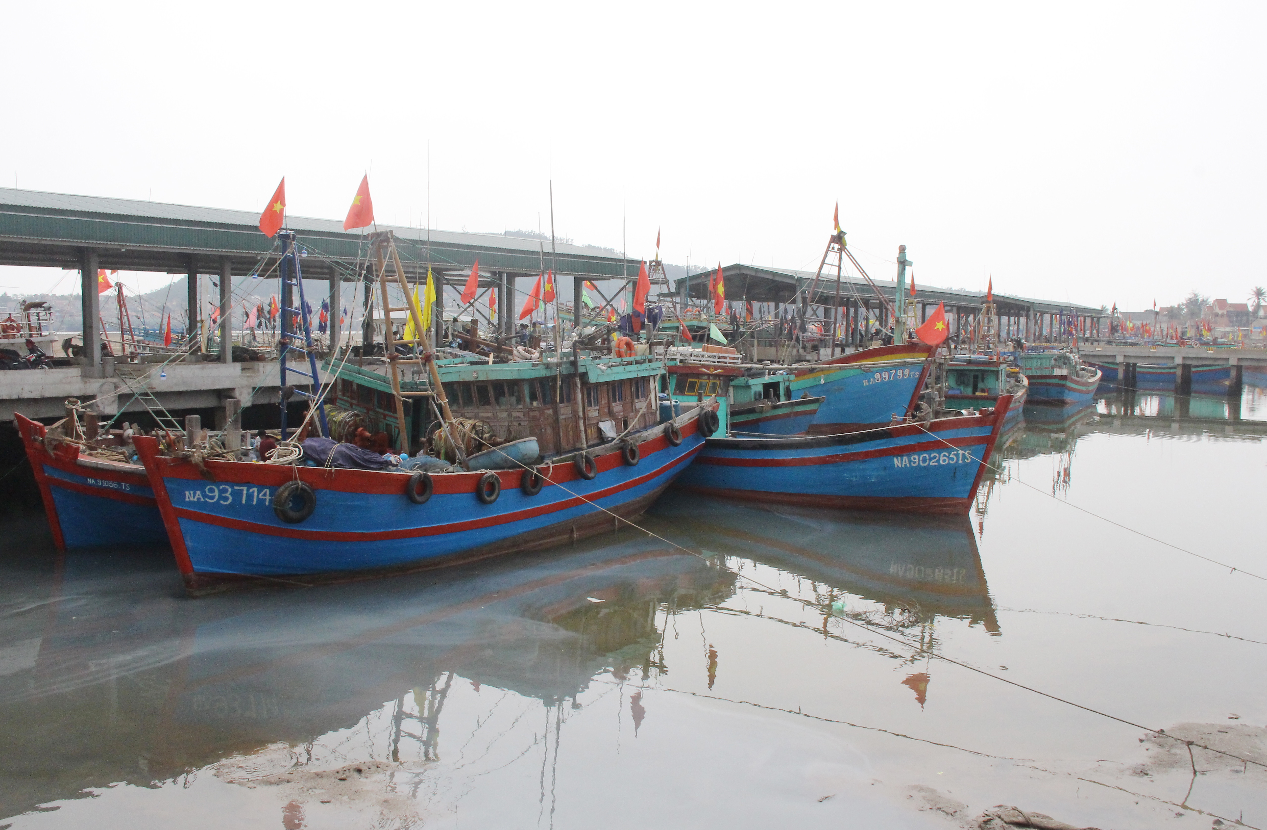 Công trình cải tạo 2 cảng cá và 1 khu neo đậu tránh trú bão tại phường Quỳnh Phương, thị xã Hoàng Mai