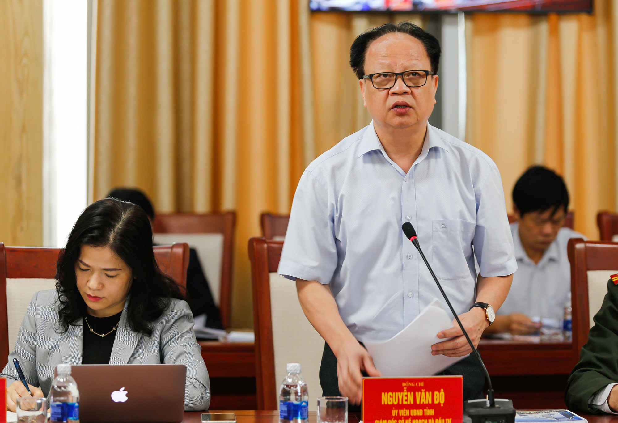 Giám đốc Sở KH&ĐT Nguyễn Văn Độ phát biểu tại cuộc làm việc. Ảnh: Đức Anh