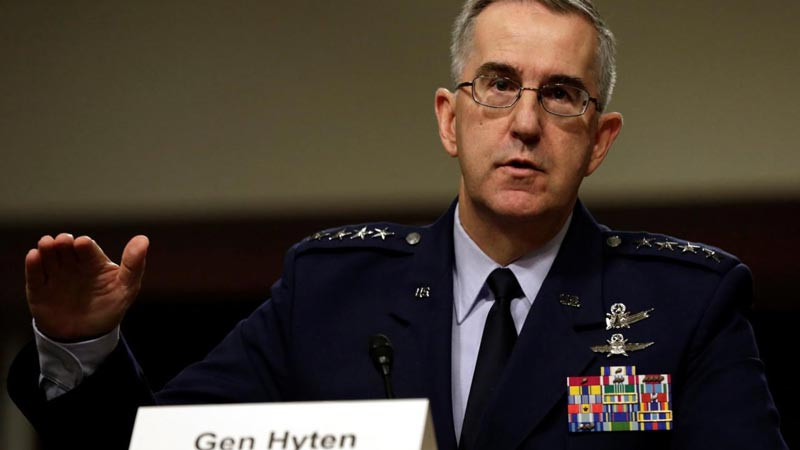 Tướng John Hyten, Chỉ huy Bộ Tư lệnh Chiến lược Mỹ. Ảnh: Reuters