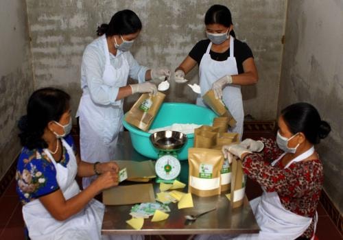 Chế biến sản phẩm sắn dây của HX chế biến sắn dây và tinh bột nghệ xã Nam Anh