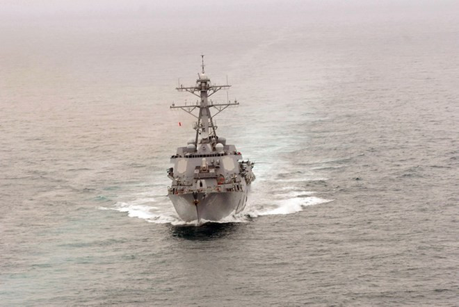 Tàu khu trục của Hải quân Mỹ . Nguồn: AFP/TTXVN